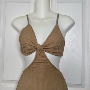 SHEIN Brown Cutout Maxi Dress